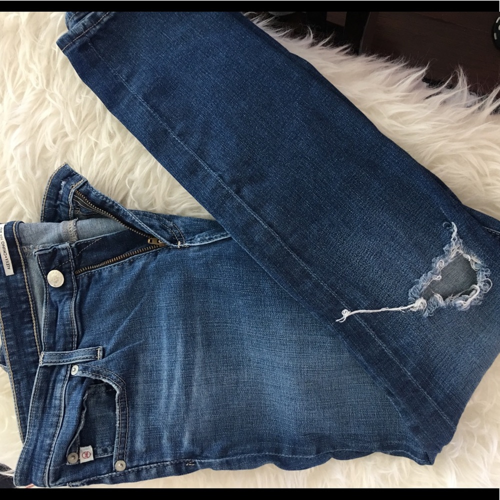 Alexa Chung for A.G distressed skinny jeans